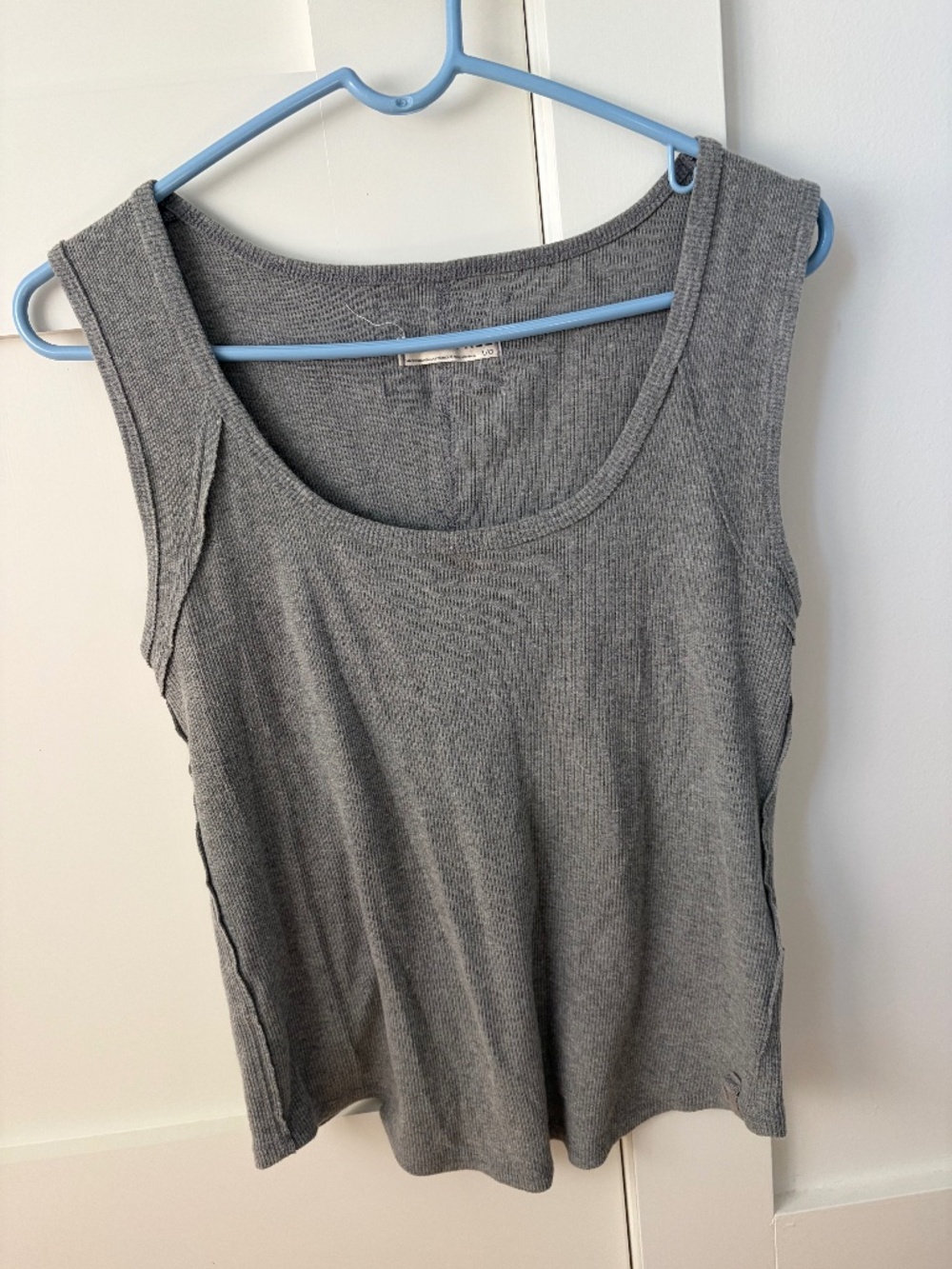 Free People We The Free Ribbed Tank Gray Sleeveless